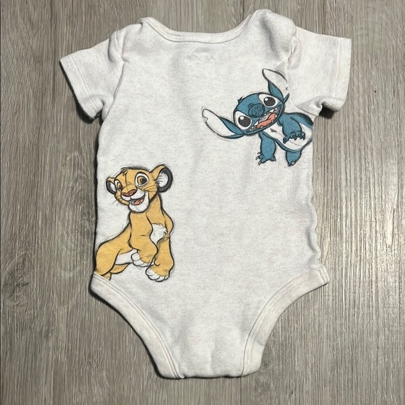 Disney White and Black Bodysuit One Piece with Mickey Mouse Design 3-6M - Picture 2 of 2